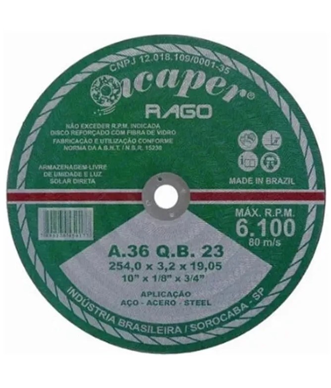 DISCO CORTE ICAPER 10" X 1/8 X 5/8 A36RB23